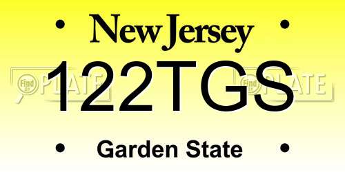122TGS New Jersey License Plate