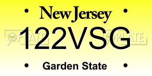 122VSG New Jersey License Plate