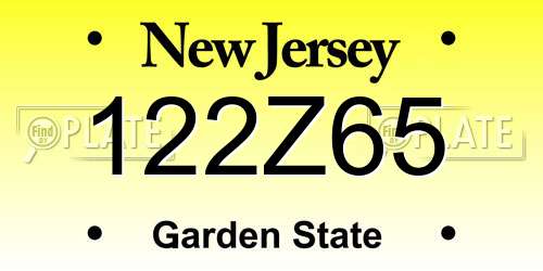 122Z65 New Jersey License Plate