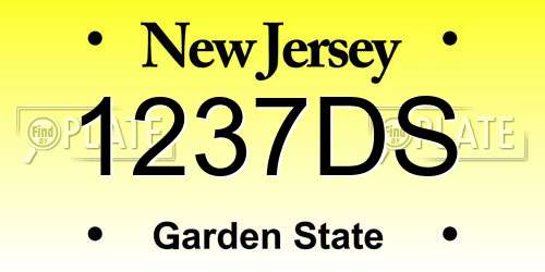 1237DS New Jersey License Plate