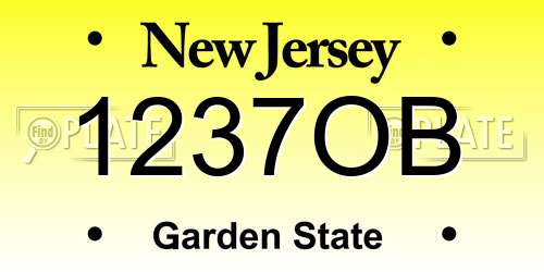 1237OB New Jersey License Plate