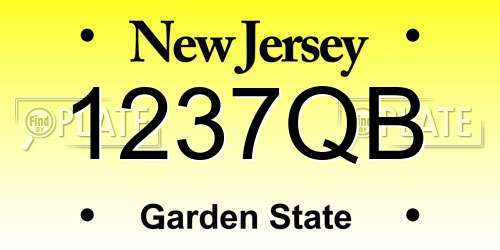 1237QB New Jersey License Plate
