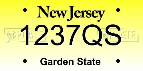 1237QS New Jersey License Plate