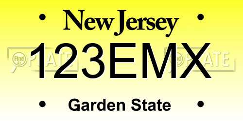 123EMX New Jersey License Plate