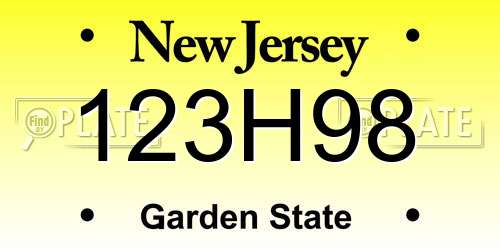 123H98 New Jersey License Plate