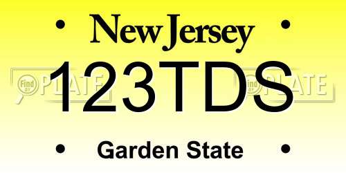 123TDS New Jersey License Plate