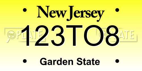 123TO8 New Jersey License Plate