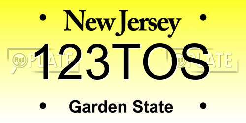 123TOS New Jersey License Plate