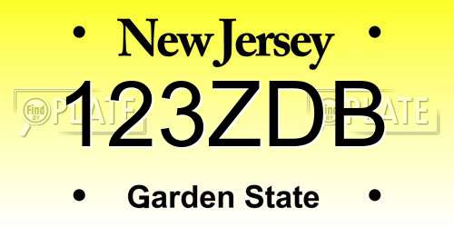 123ZDB New Jersey License Plate