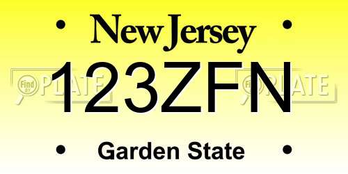 123ZFN New Jersey License Plate