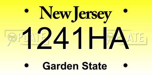 1241HA New Jersey License Plate