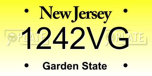 1242VG New Jersey License Plate