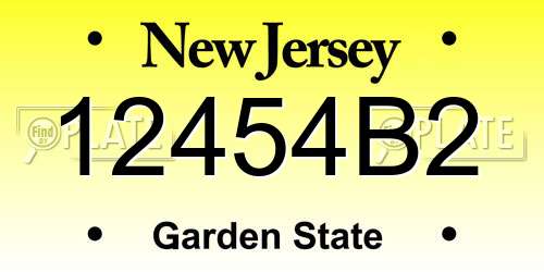 12454B2 New Jersey License Plate