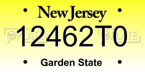 12462T0 New Jersey License Plate