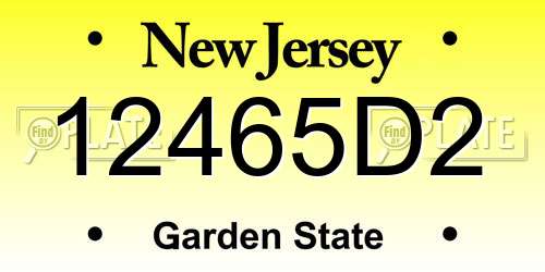 12465D2 New Jersey License Plate