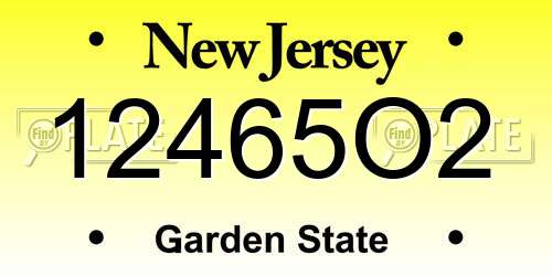 12465O2 New Jersey License Plate