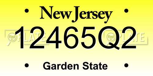 12465Q2 New Jersey License Plate