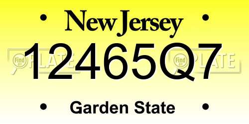 12465Q7 New Jersey License Plate