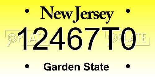 12467T0 New Jersey License Plate