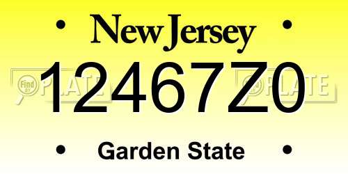 12467Z0 New Jersey License Plate