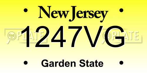 1247VG New Jersey License Plate