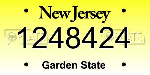 1248424 New Jersey License Plate