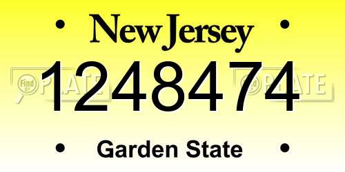 1248474 New Jersey License Plate