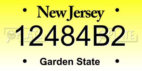 12484B2 New Jersey License Plate