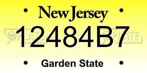 12484B7 New Jersey License Plate