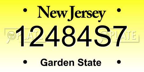 12484S7 New Jersey License Plate