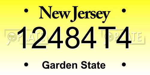 12484T4 New Jersey License Plate