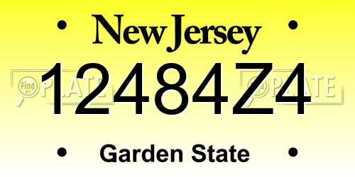 12484Z4 New Jersey License Plate