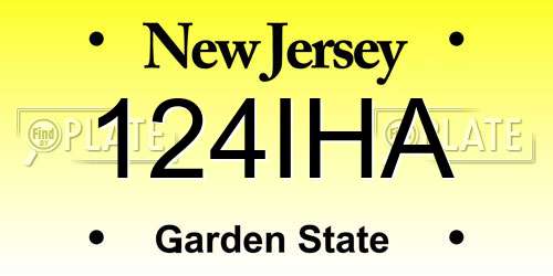 124IHA New Jersey License Plate