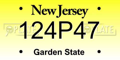 124P47 New Jersey License Plate