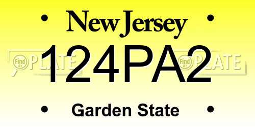 124PA2 New Jersey License Plate