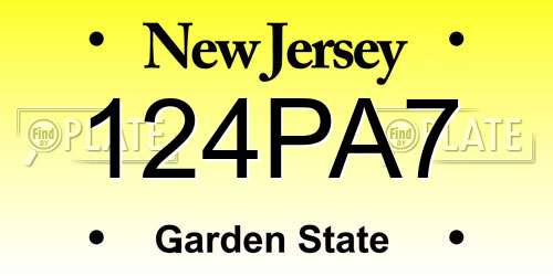 124PA7 New Jersey License Plate