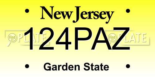 124PAZ New Jersey License Plate