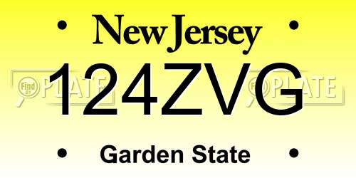 124ZVG New Jersey License Plate