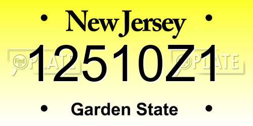 12510Z1 New Jersey License Plate