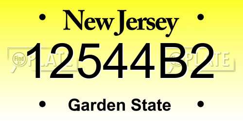 12544B2 New Jersey License Plate