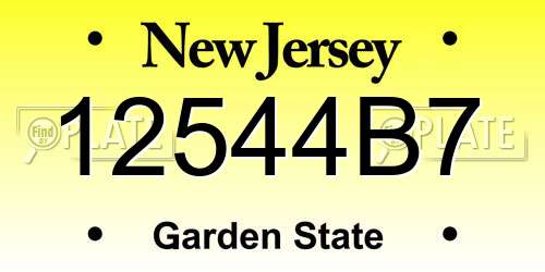 12544B7 New Jersey License Plate
