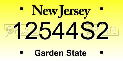 12544S2 New Jersey License Plate