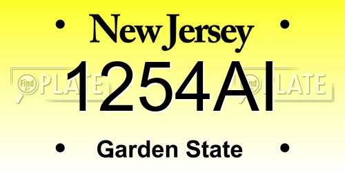 1254AI New Jersey License Plate