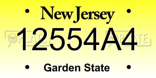 12554A4 New Jersey License Plate