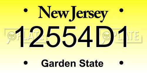 12554D1 New Jersey License Plate