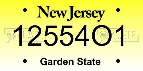 12554O1 New Jersey License Plate