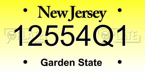 12554Q1 New Jersey License Plate