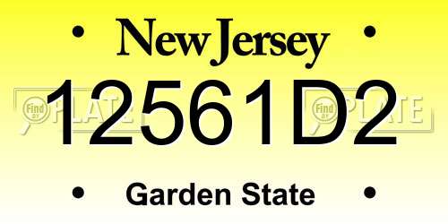 12561D2 New Jersey License Plate