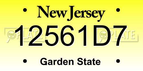 12561D7 New Jersey License Plate