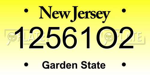 12561O2 New Jersey License Plate